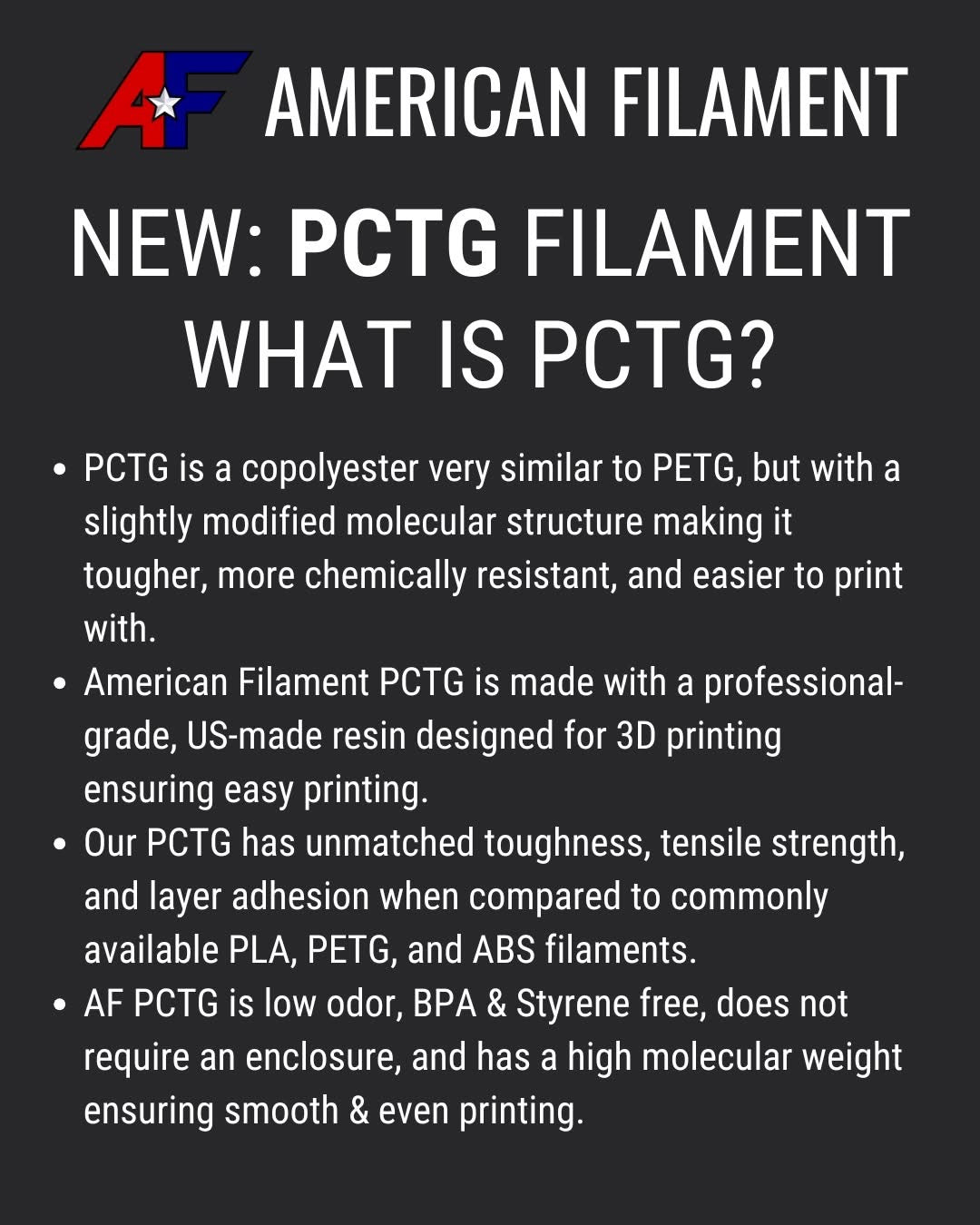 What is PCTG? It is much like a PETG+!