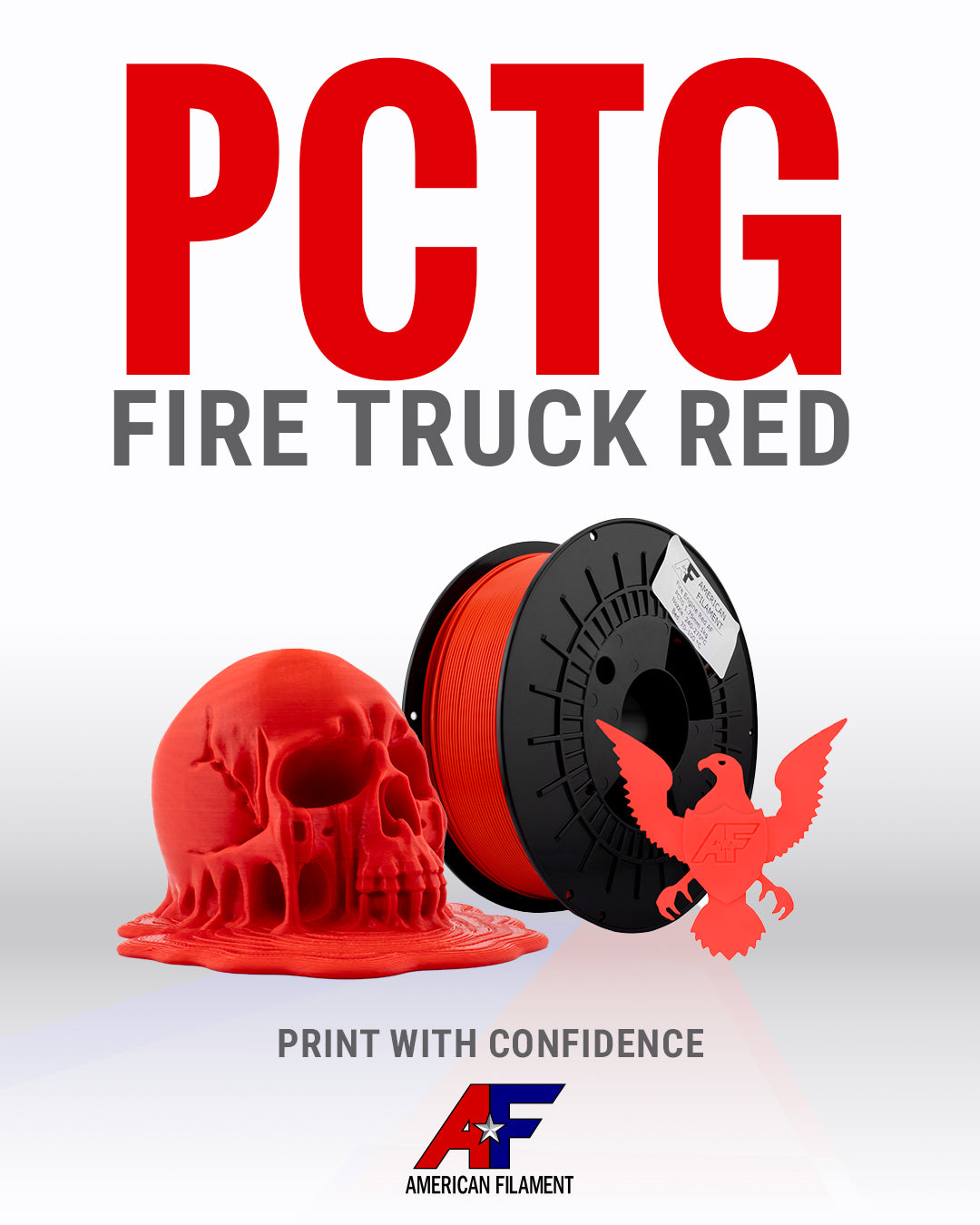 Fire Engine Red AF 1.75mm PCTG Filament Made in the USA!