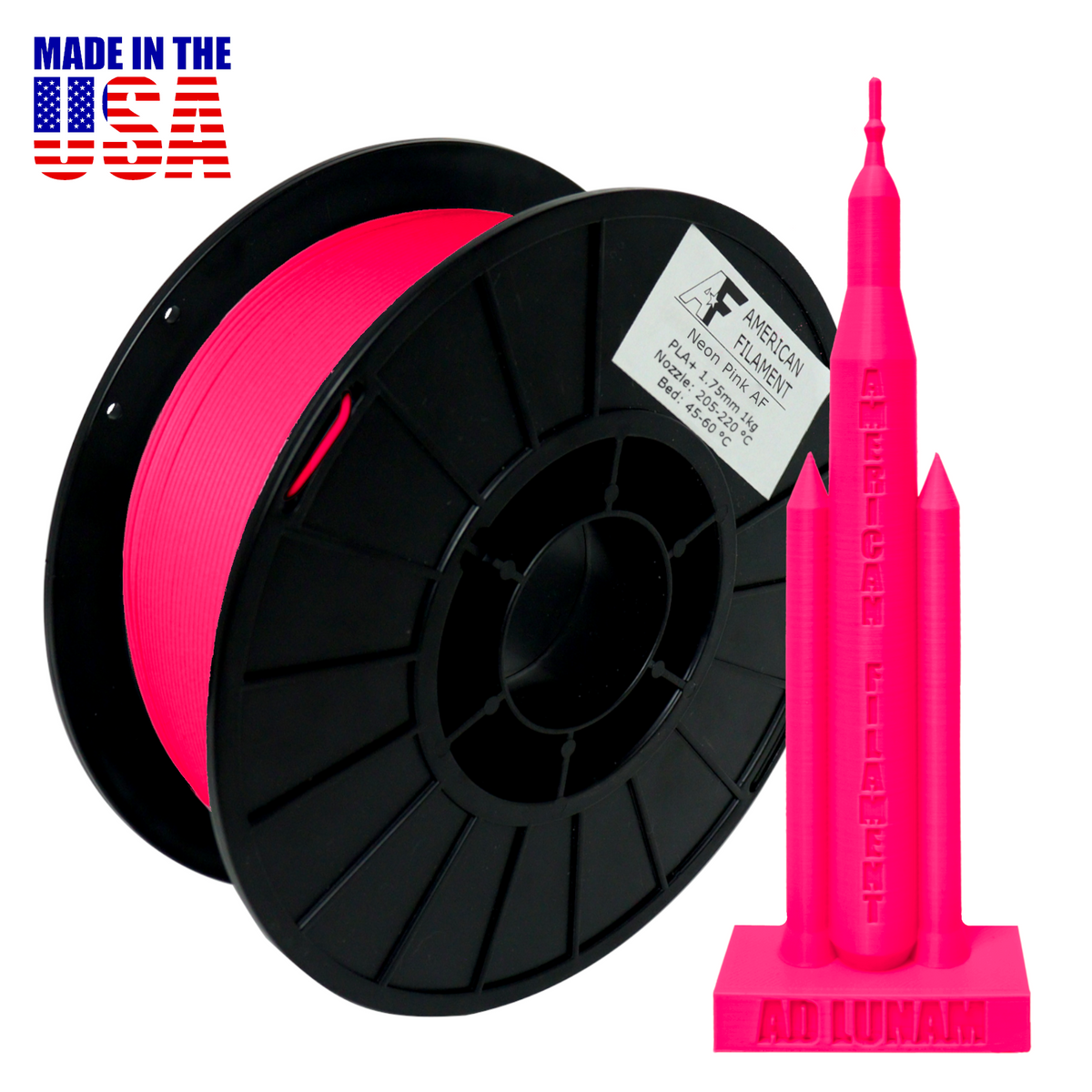Neon Pink AF 1.75mm PLA+ Filament - Made in the USA! – American Filament