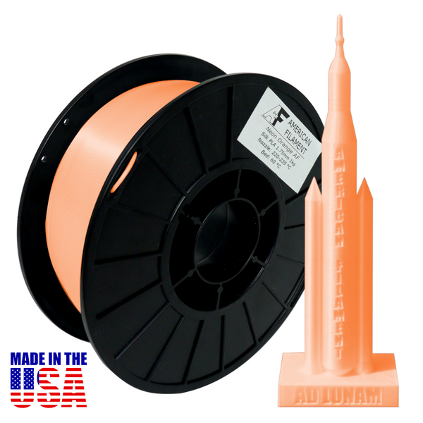 Neon Orange AF Silky 1.75mm PLA Filament - Made in the USA!