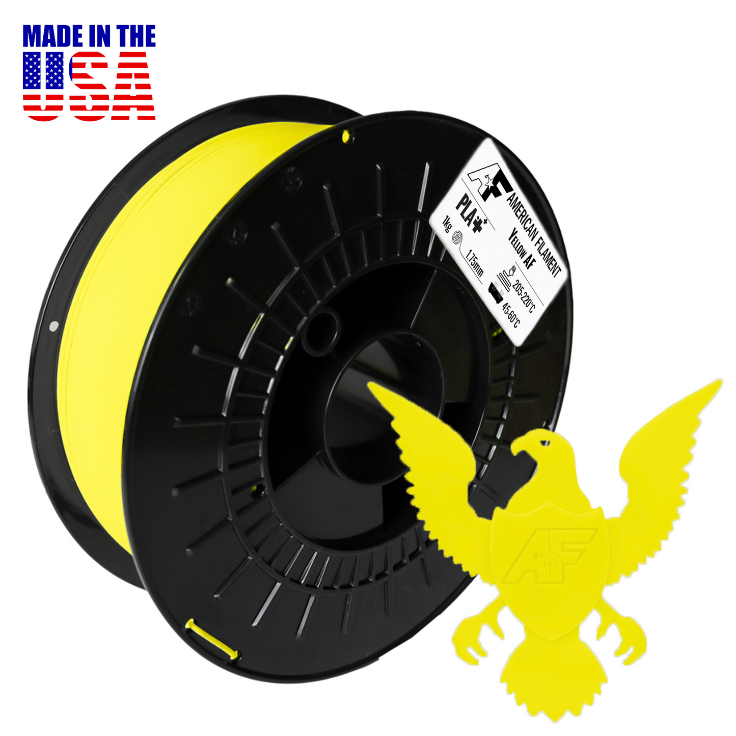 Yellow AF 1.75mm PLA+ Filament for Color Lithophanes.