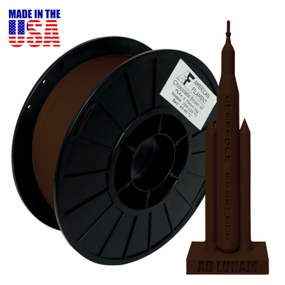 Chocolate Brown AF 1.75mm PLA+ Filament Made in the USA!.