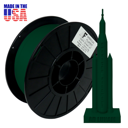 Dark Green AF 1.75mm PLA+ Filament Made in the USA!.