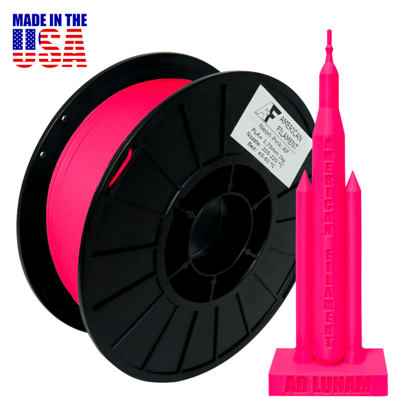 Pink Filliment Neon Pink AF 1.75mm PLA+ Filament - Made in the USA! – American Filament