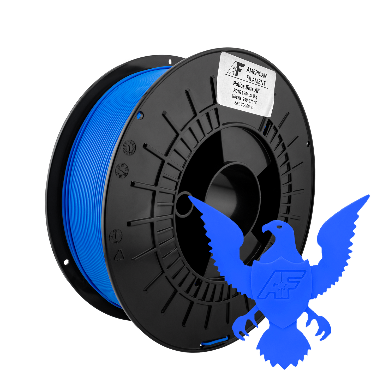 Police Blue AF 1.75mm PCTG Filament Made in the USA!