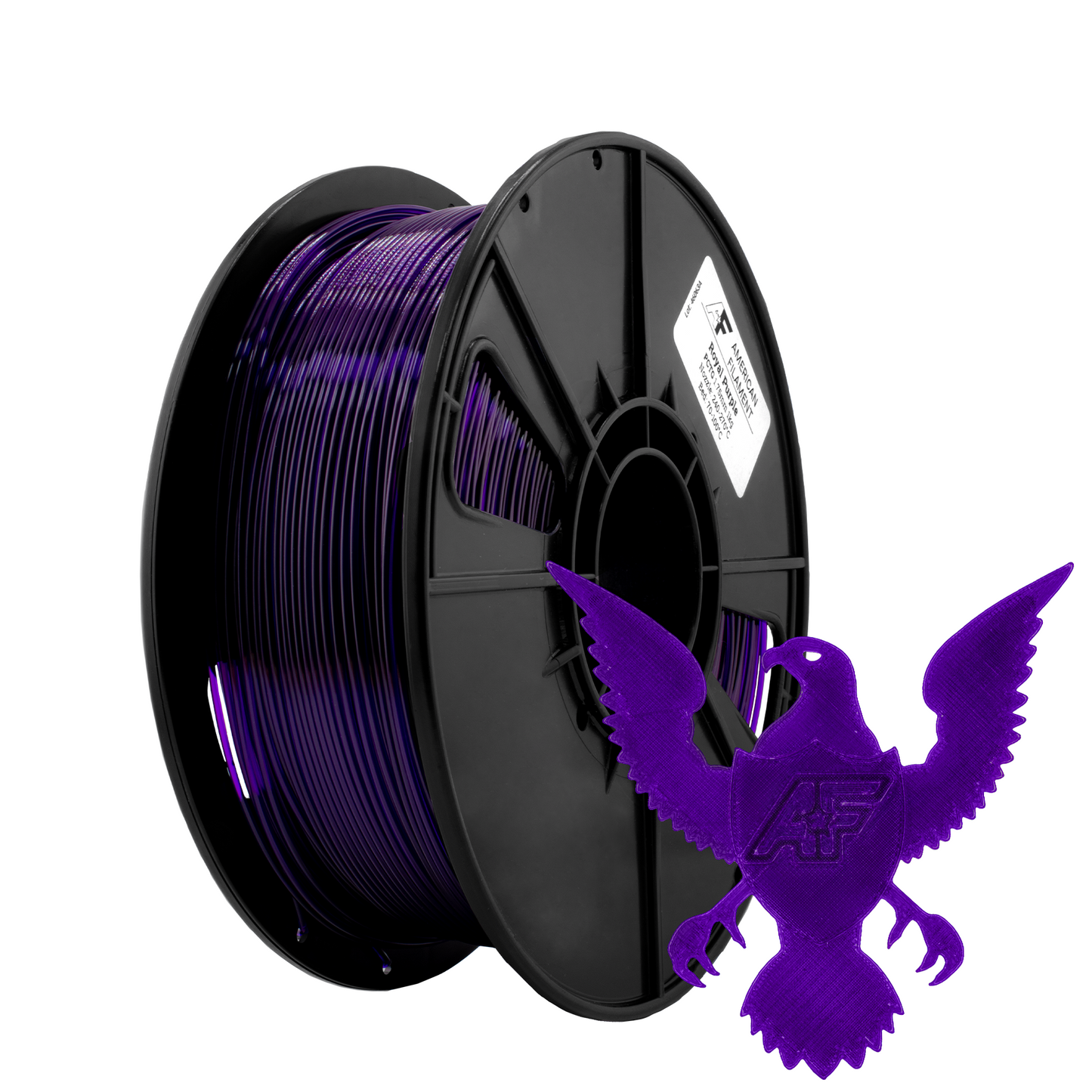 Transparent Royal Purple AF 1.75mm PCTG Filament Made in the USA!