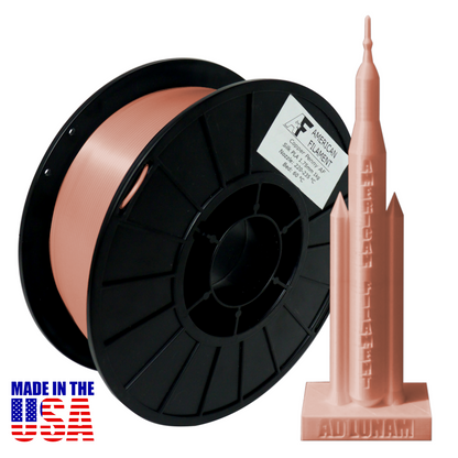 Rose Gold AF Silk PLA 3D Printer Filament, 1.75 mm Diameter, 1 kg Spool.