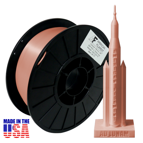 Copper Penny AF Silky PLA 3D Printer Filament, 1.75 mm Diameter, 1 kg Spool