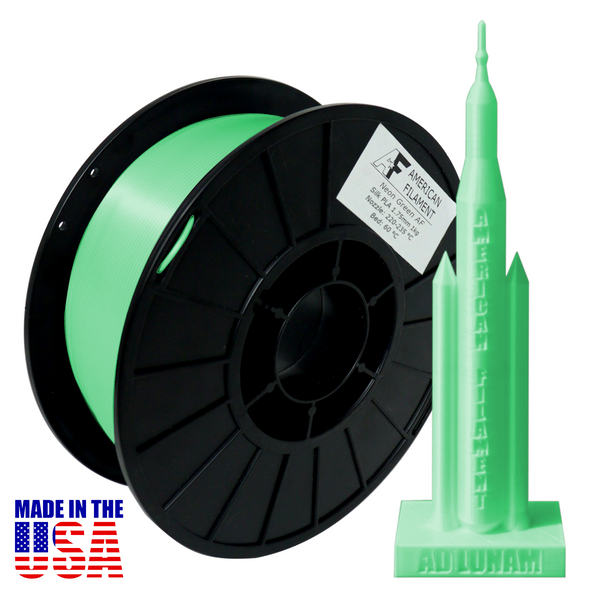 Neon Green AF Silky 1.75mm PLA Filament - Made in the USA!