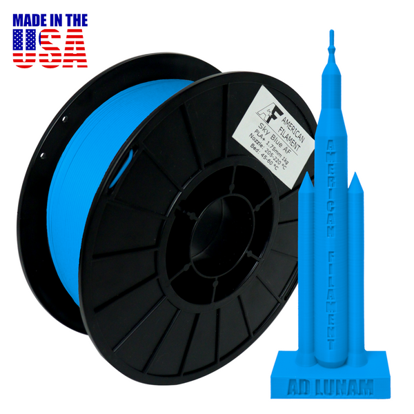 Sky Blue AF 1.75mm PLA+ Filament Made in the USA!