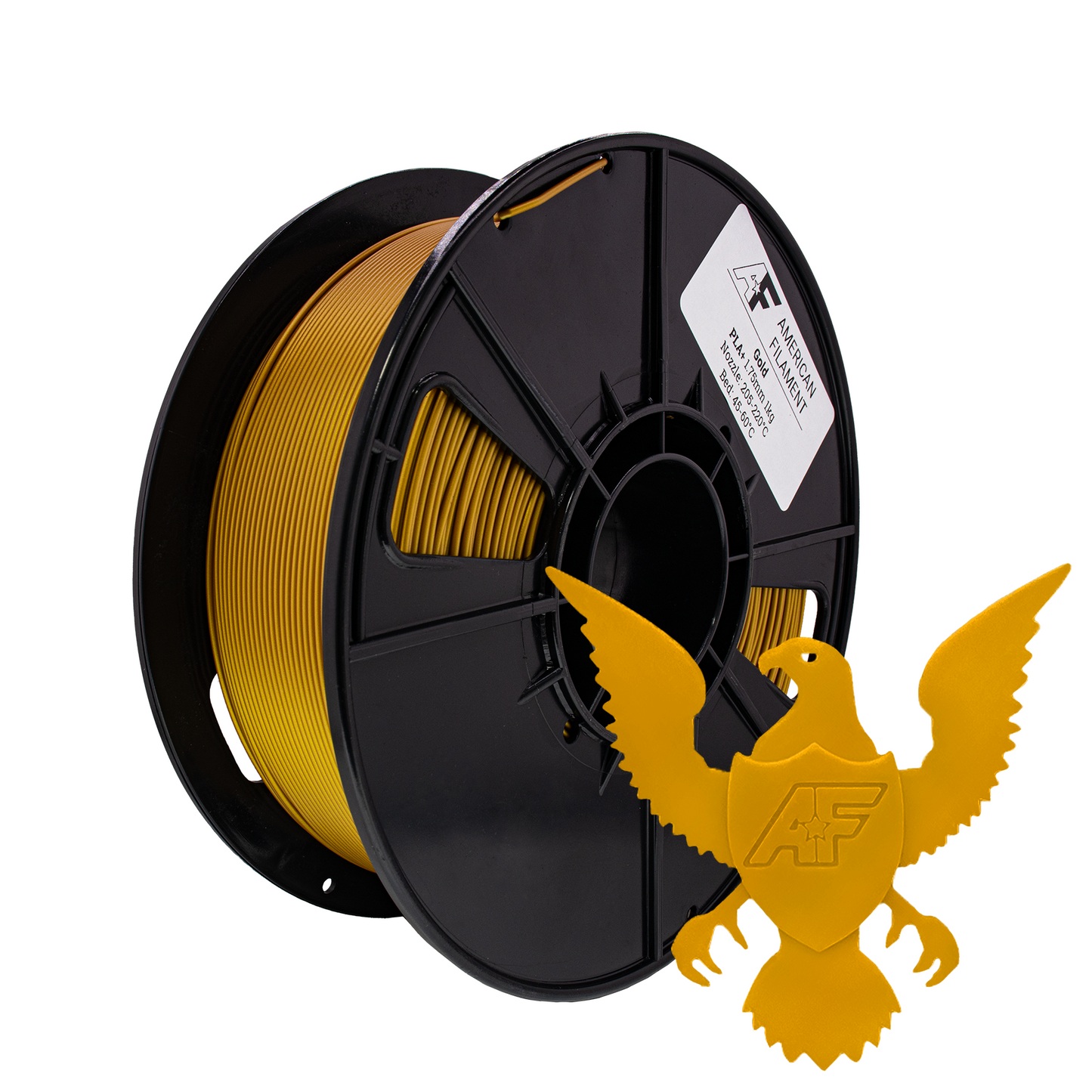 Gold AF 1.75mm PLA+ Filament Made in the USA!