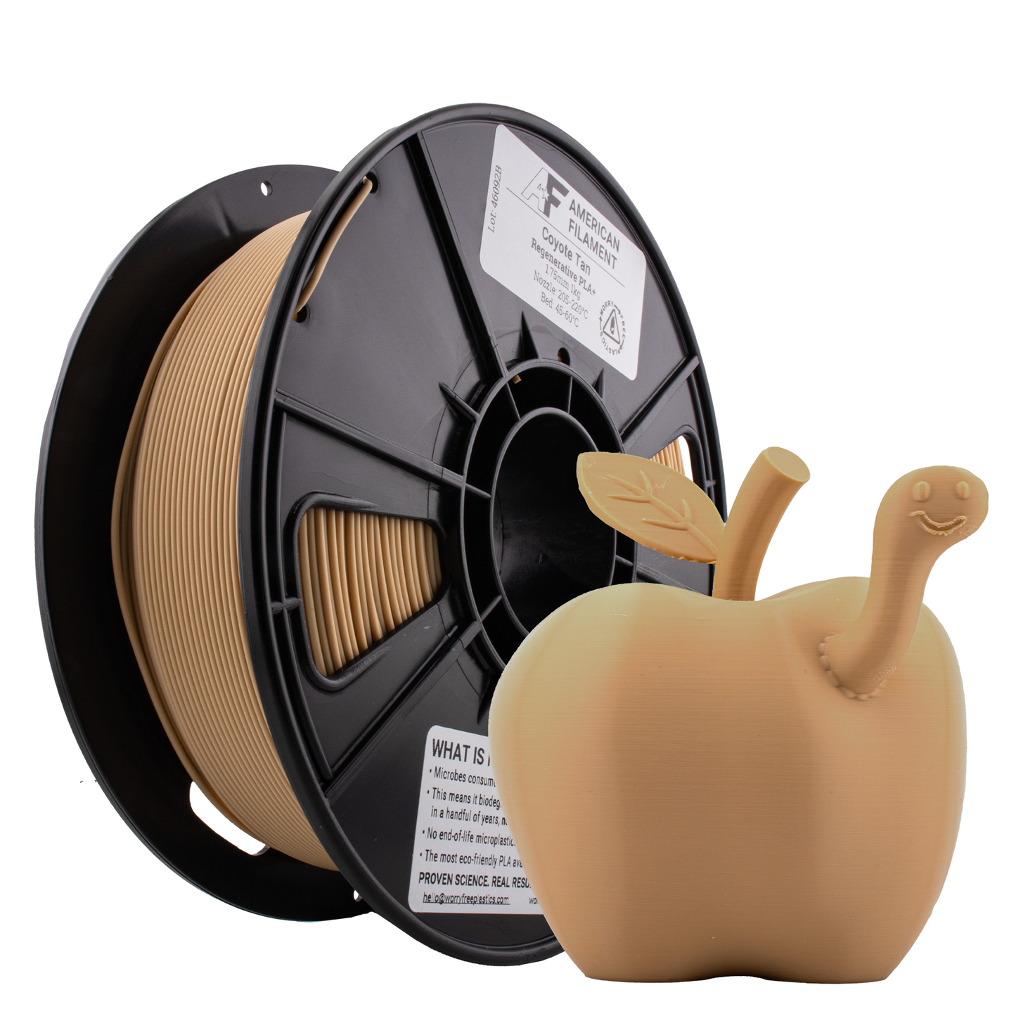 Regenerative PLA+ 1.75mm Filament – Sustainable PLA with Worry Free Plastics® Technology