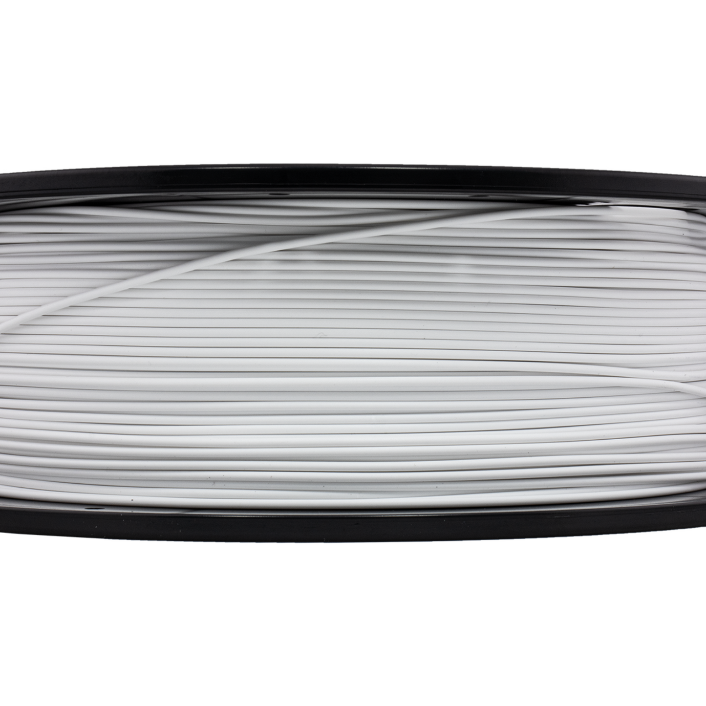 Spool of white filament on a white background