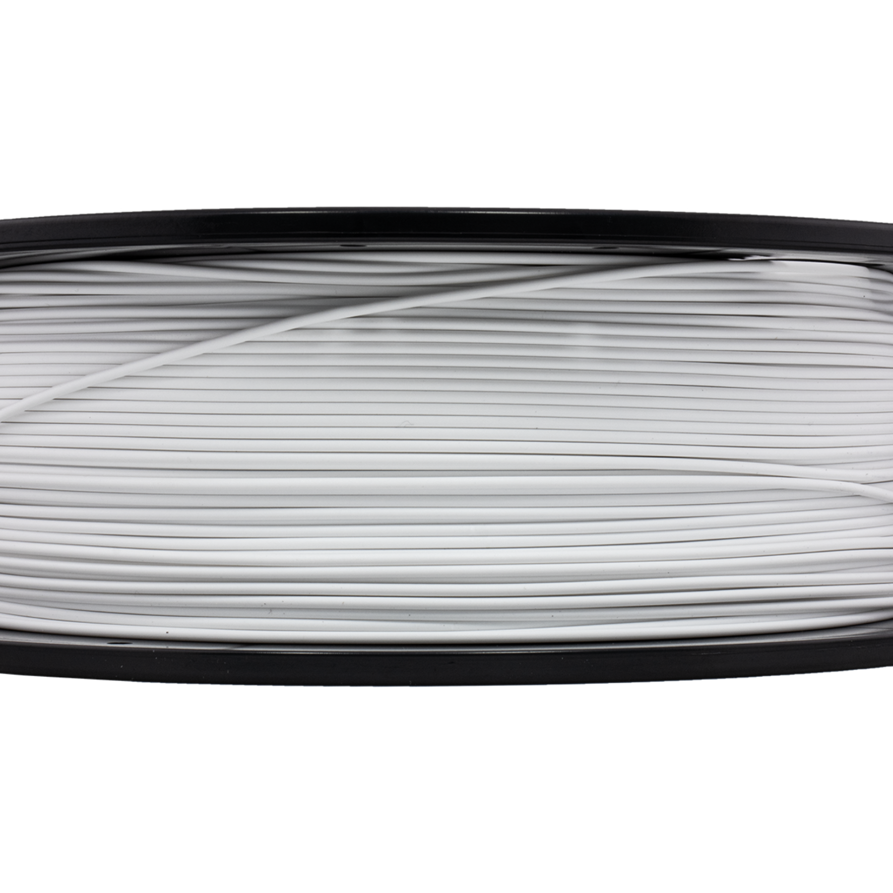 Spool of white filament on a white background