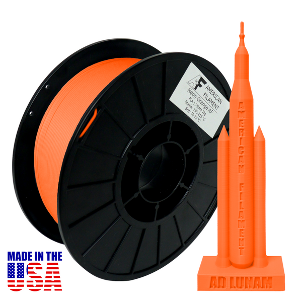 Neon Orange AF 1.75mm PLA Filament Made in the USA!