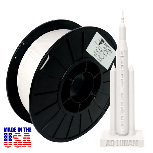 True White AF 1.75mm PLA Filament - Made in the USA!